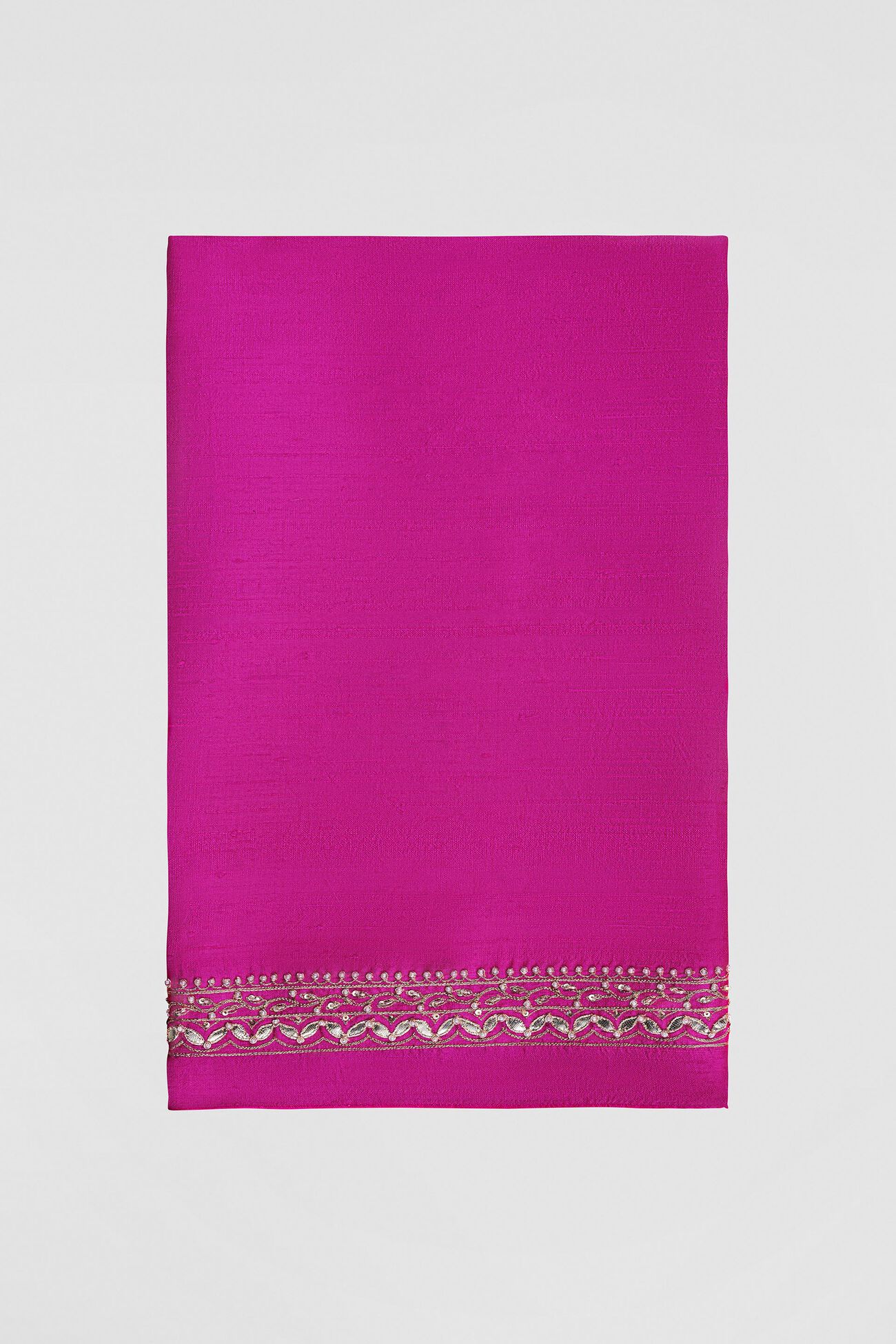 Anushna Handcrafted Badla Georgette Saree, Hot Pink, image 4